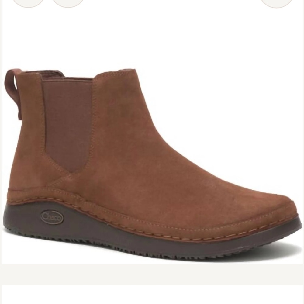 Chaco Mens Size 9 Paonia Cinnamon Brown Suede Chelsea Boots Shoes NEW